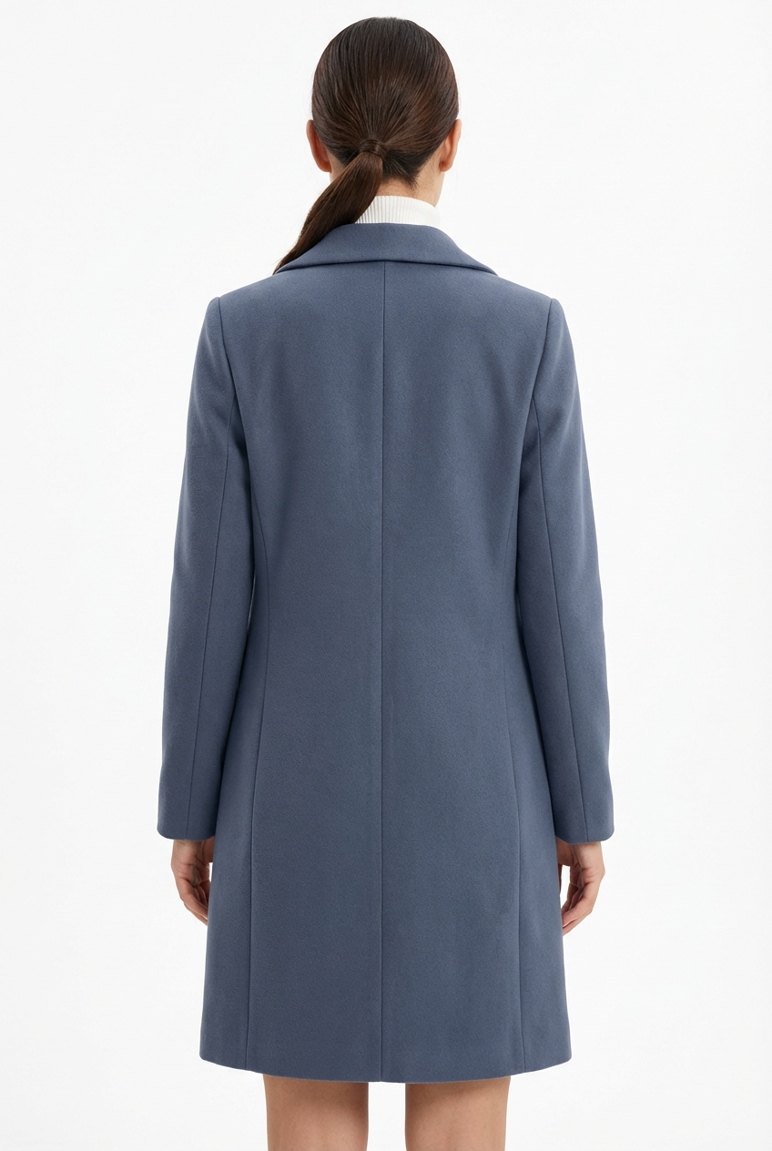 Coat Women Long Lapel Double-Breasted Outerwear