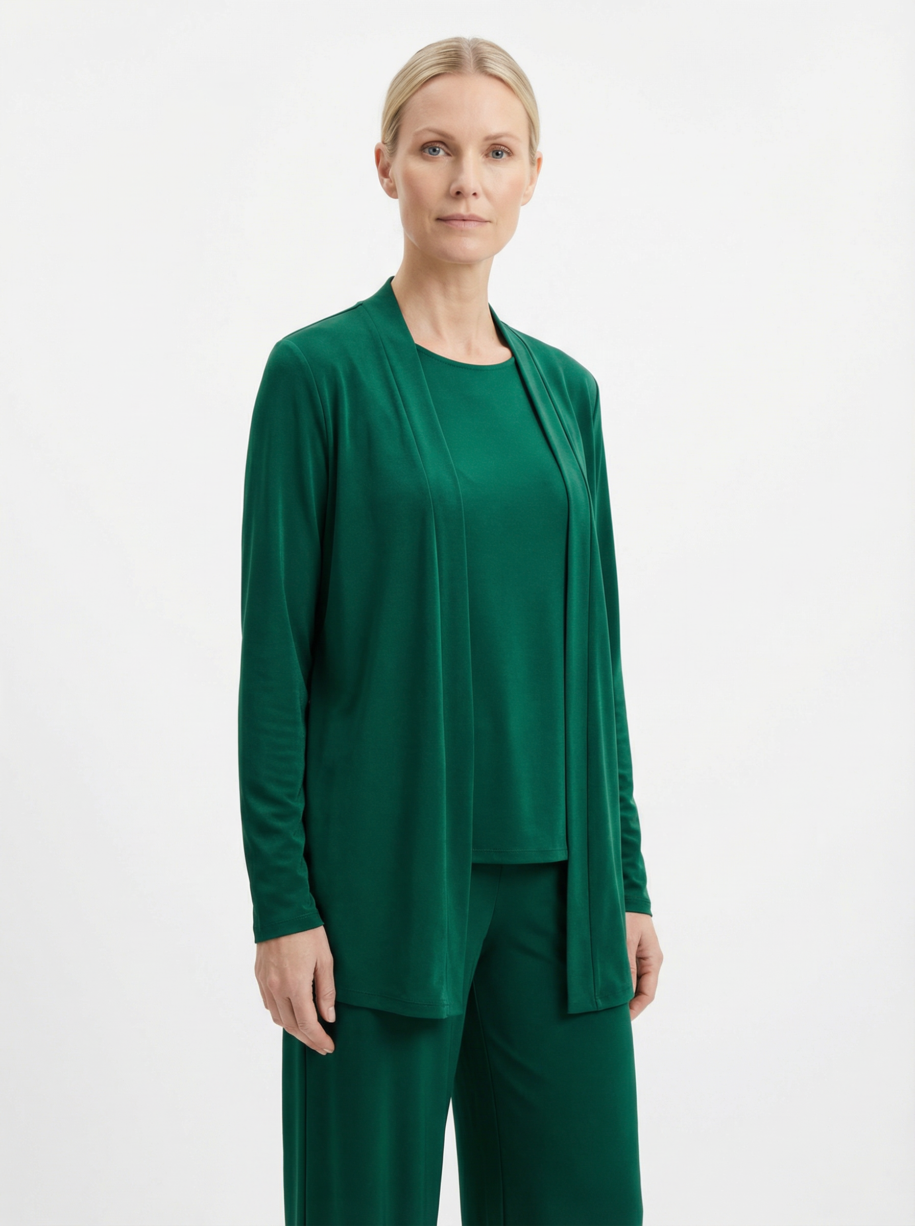 Three‑Piece Pantsuit Women Relaxed Fit Jacket Top & Trousers