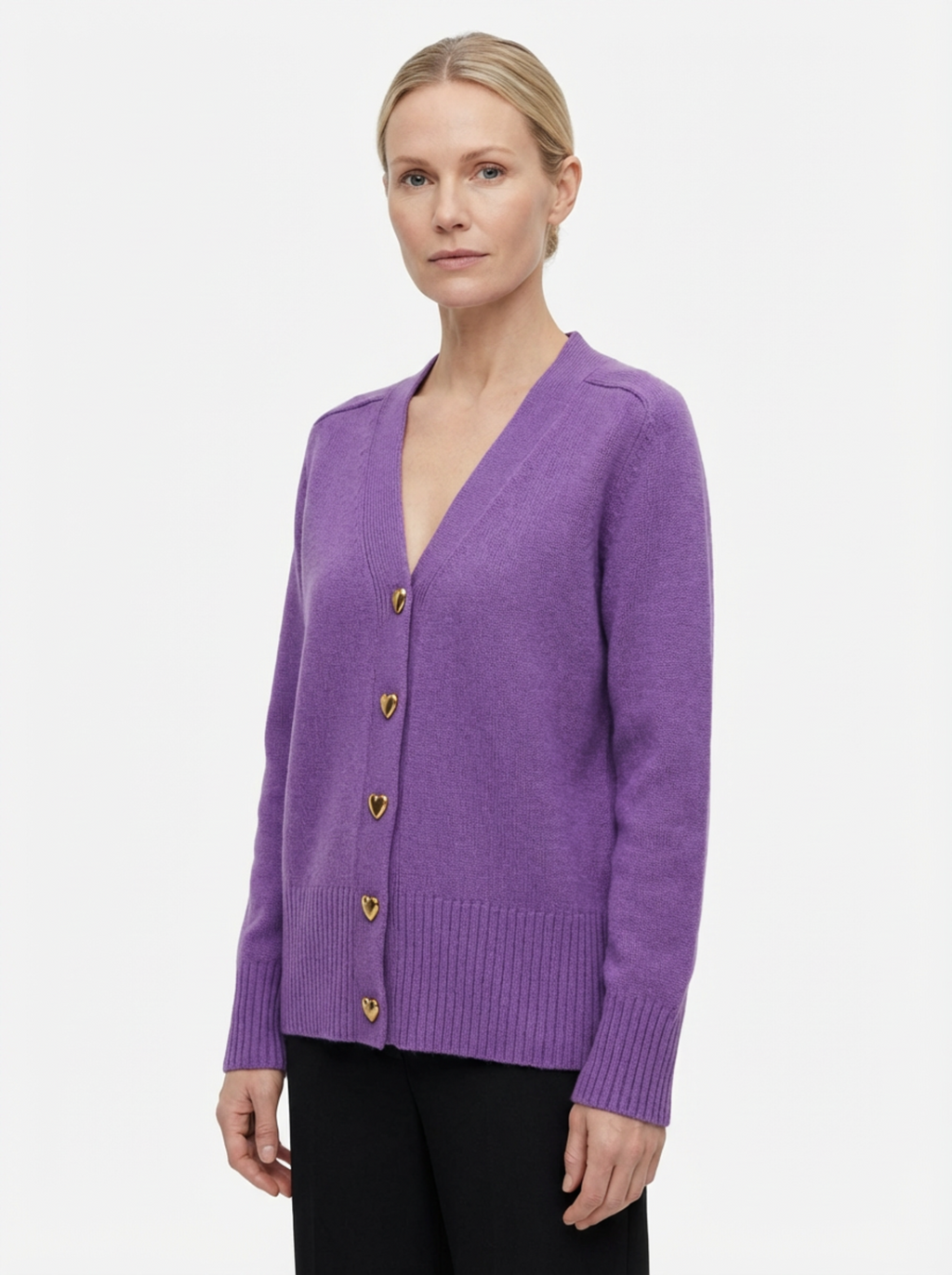 Cardigan Women Knitted Button Front Hip-Length
