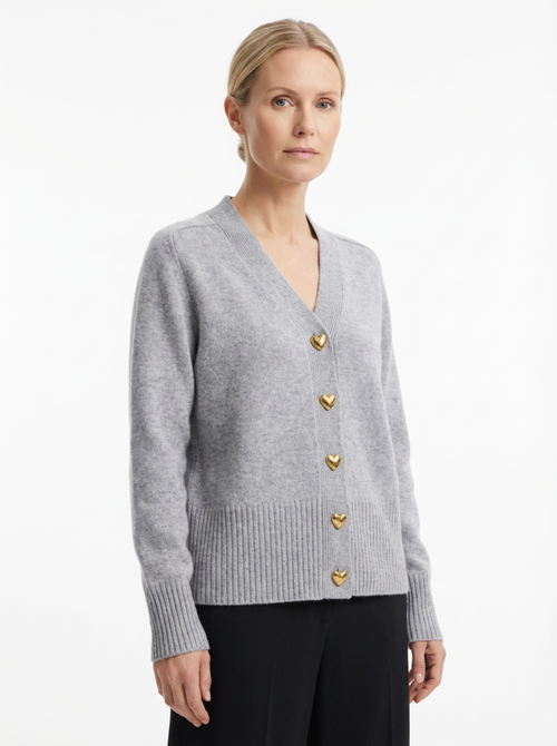 Cardigan Women Knitted Button Front Hip-Length