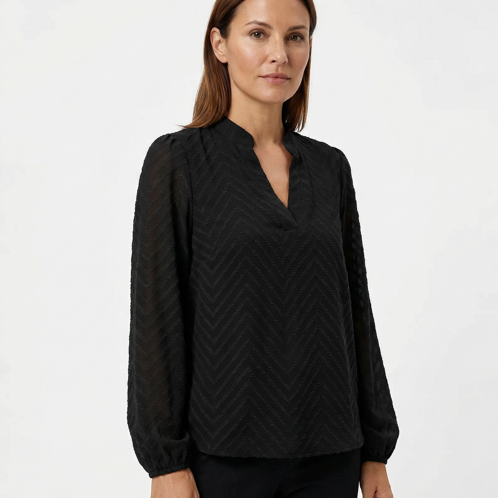 Top Women V‑Neck Smooth Draped Silhouette