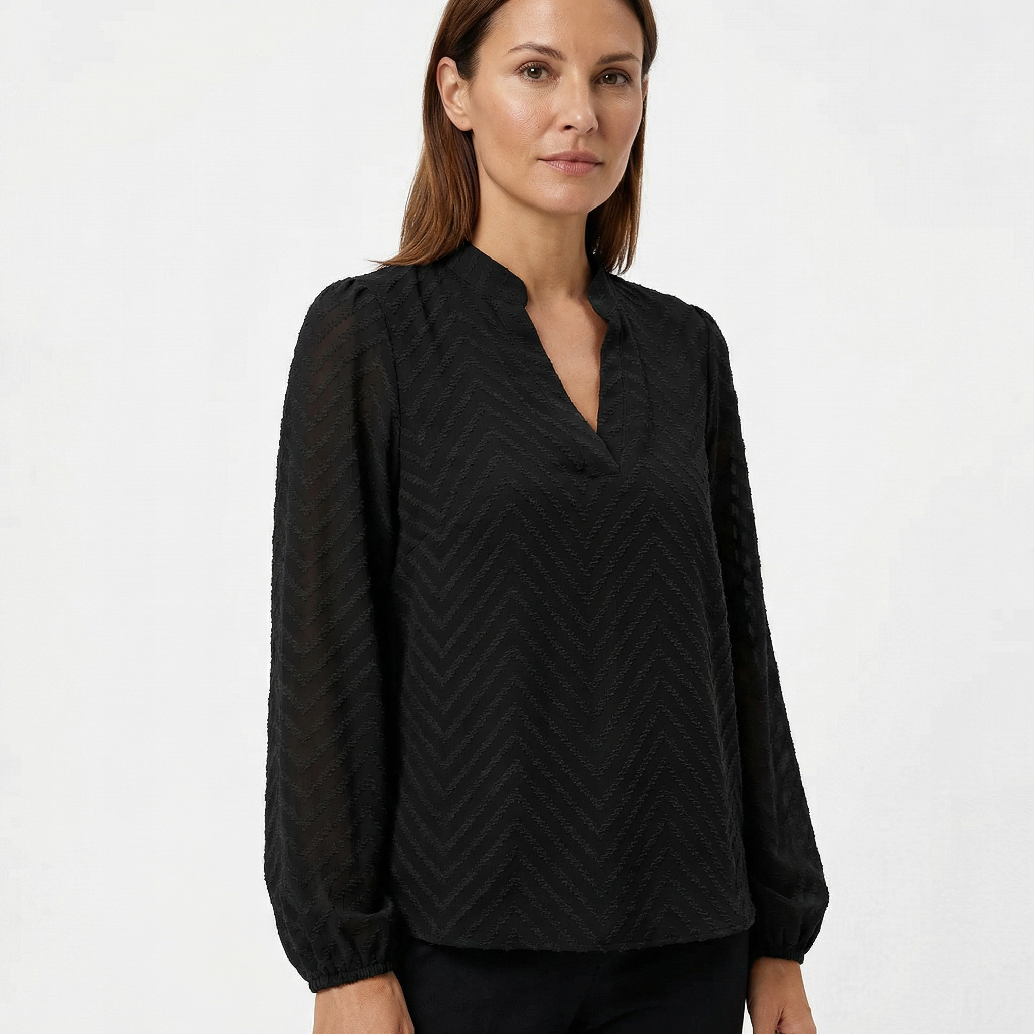Top Women V‑Neck Smooth Draped Silhouette