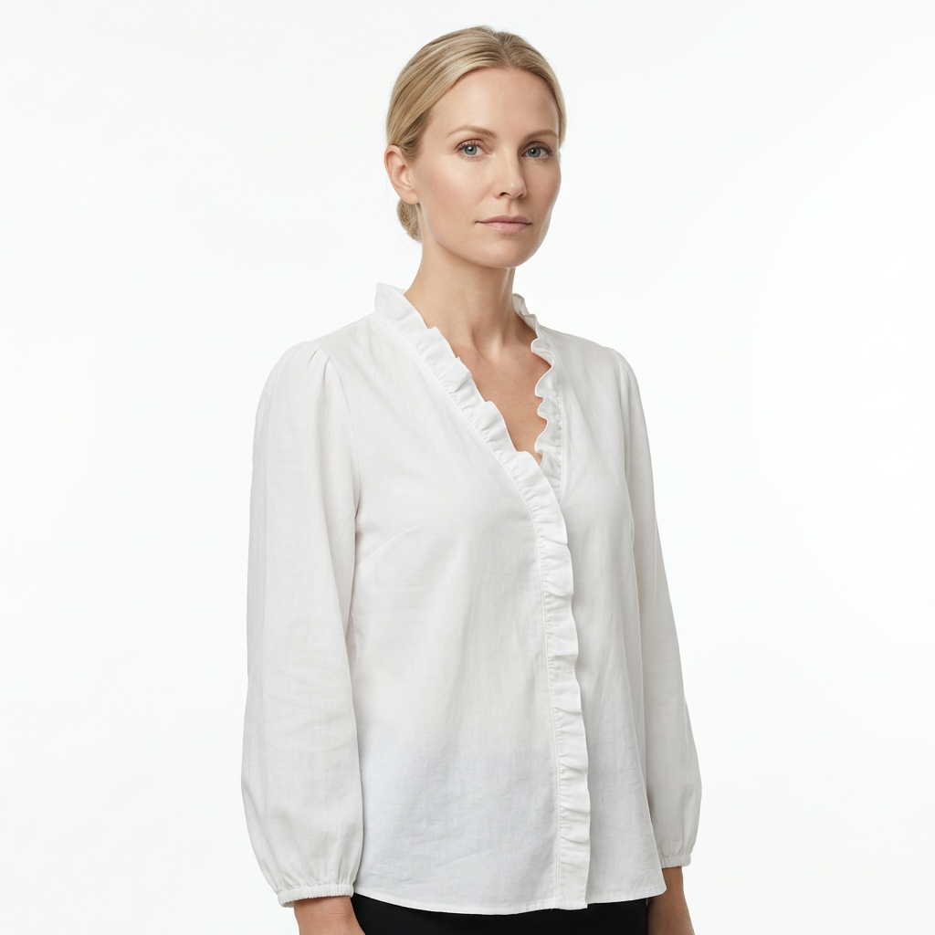 Blouse for Women with Elegant Ruches & Relaxed Cut
