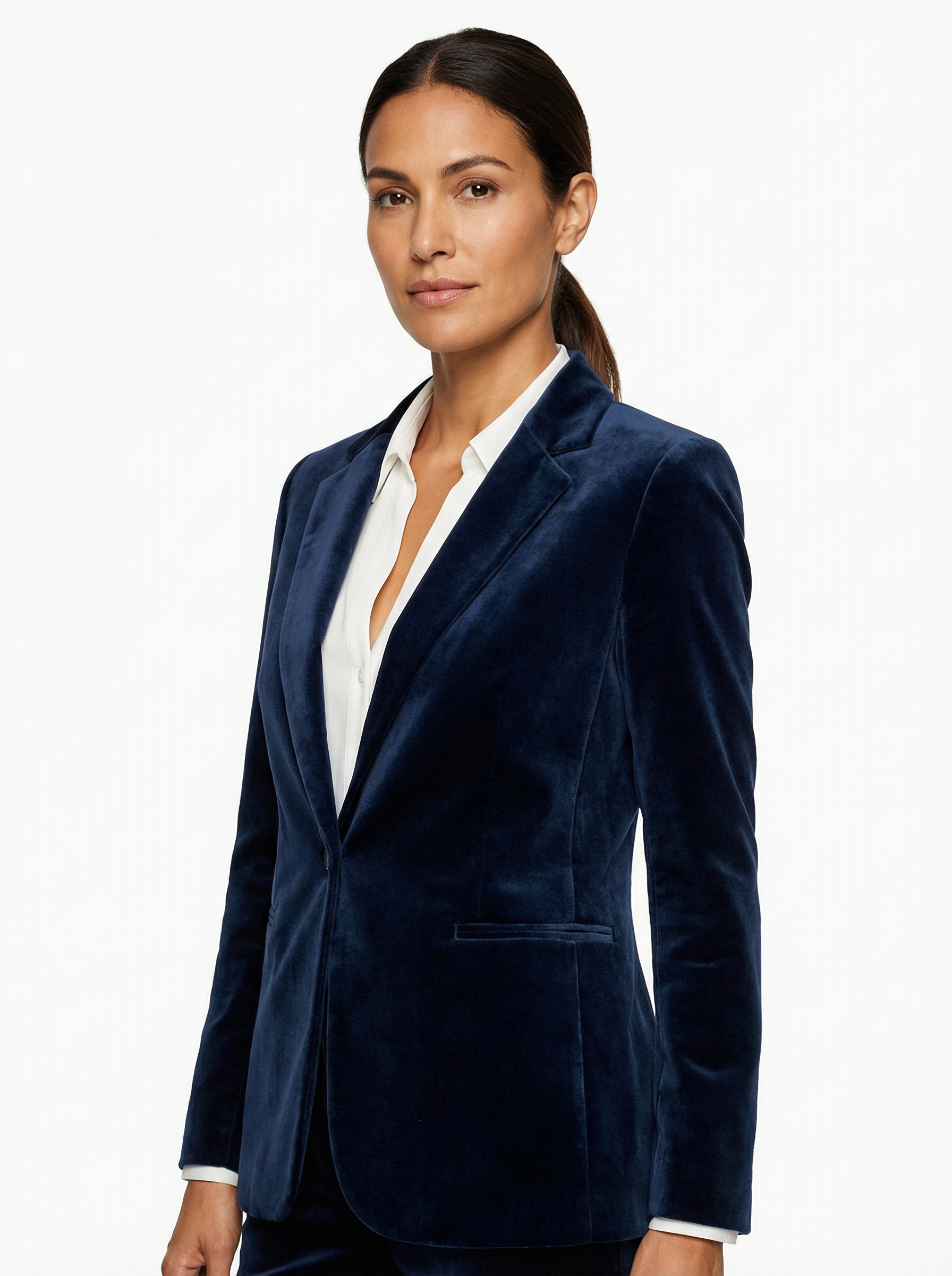 Blazer Women Tailored Fit Classic Lapel Gold Button Details