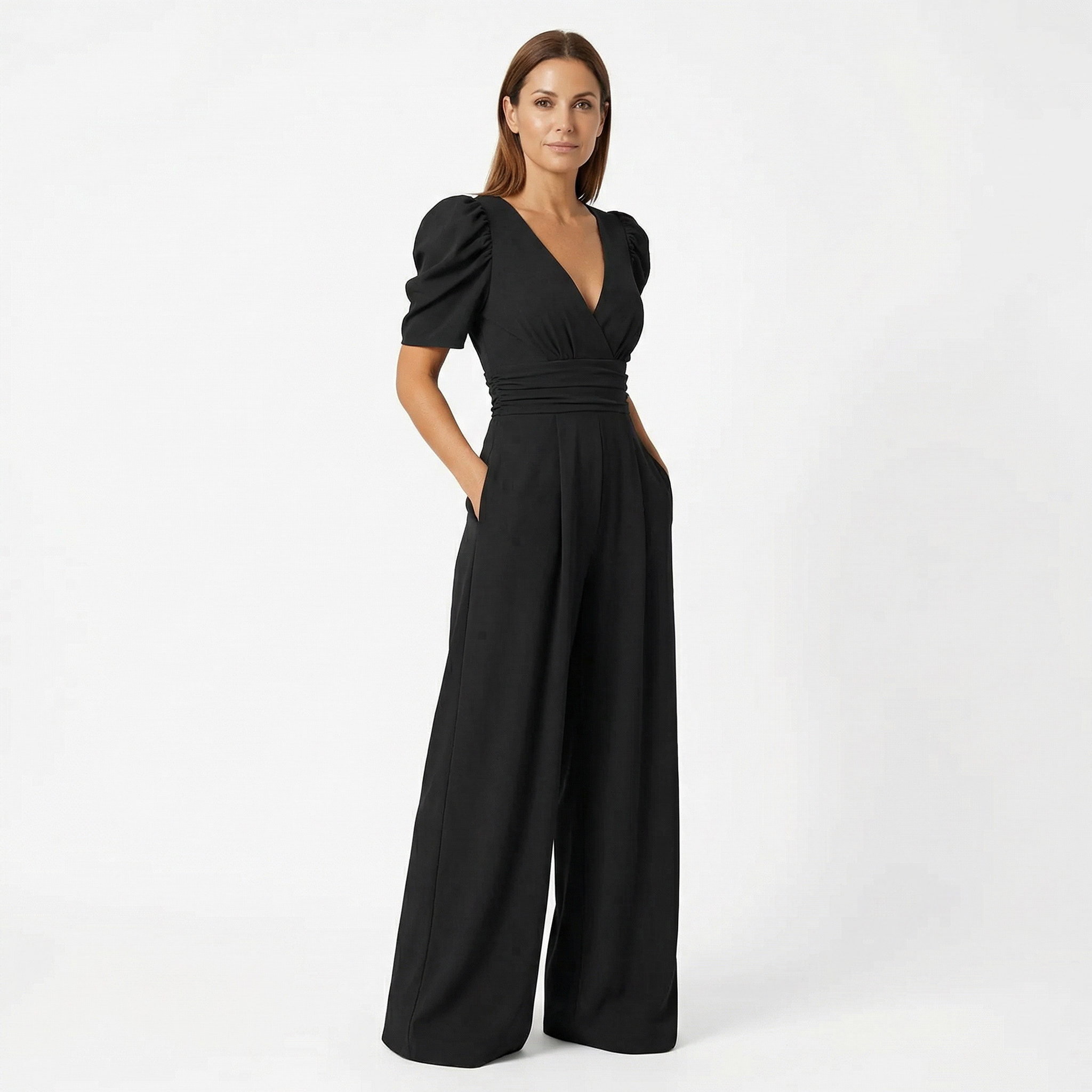 Jumpsuit Women Elegant Long Cut Tailored Design