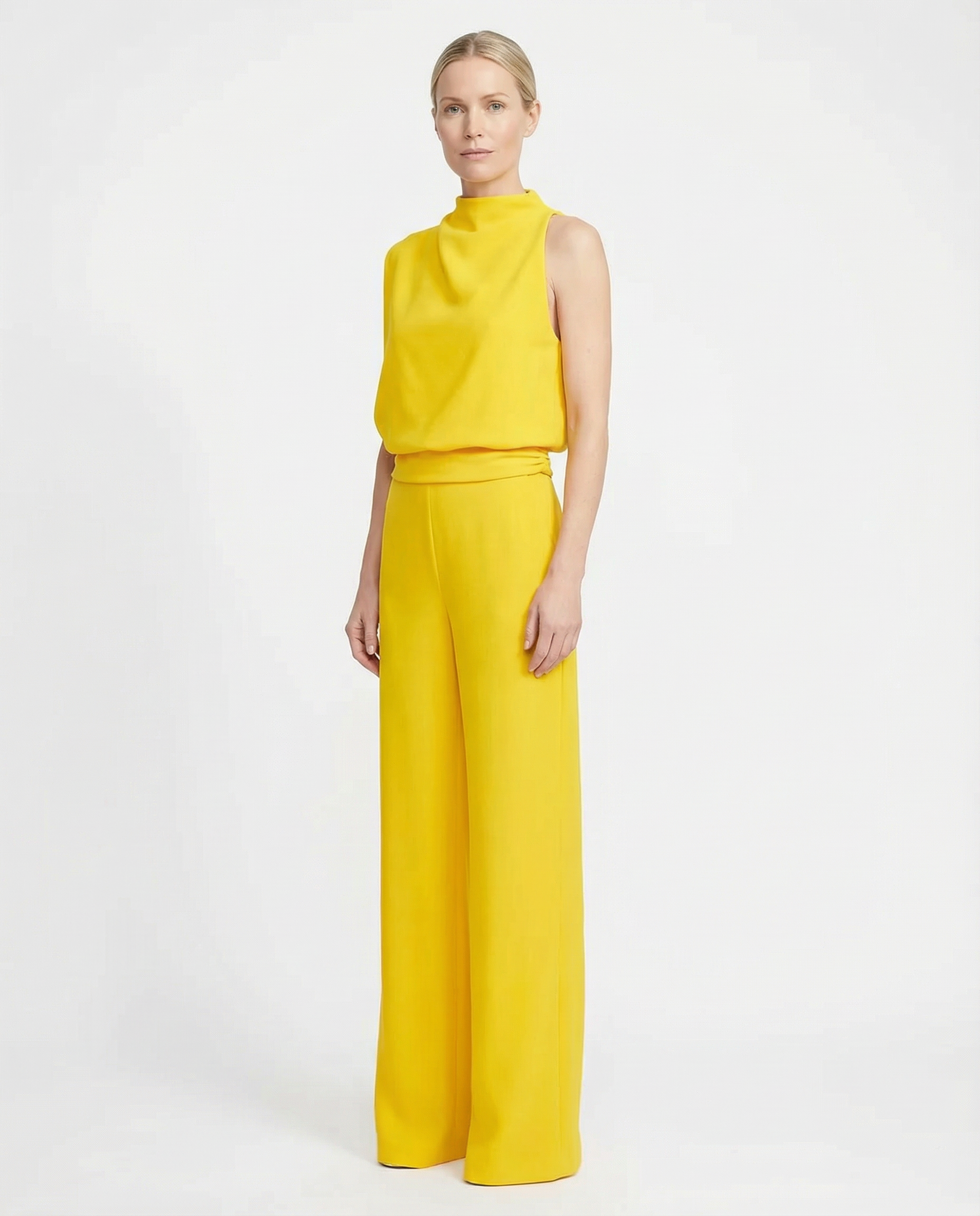Jumpsuit Women Halter Neck Sleeveless Elegant Wide Leg