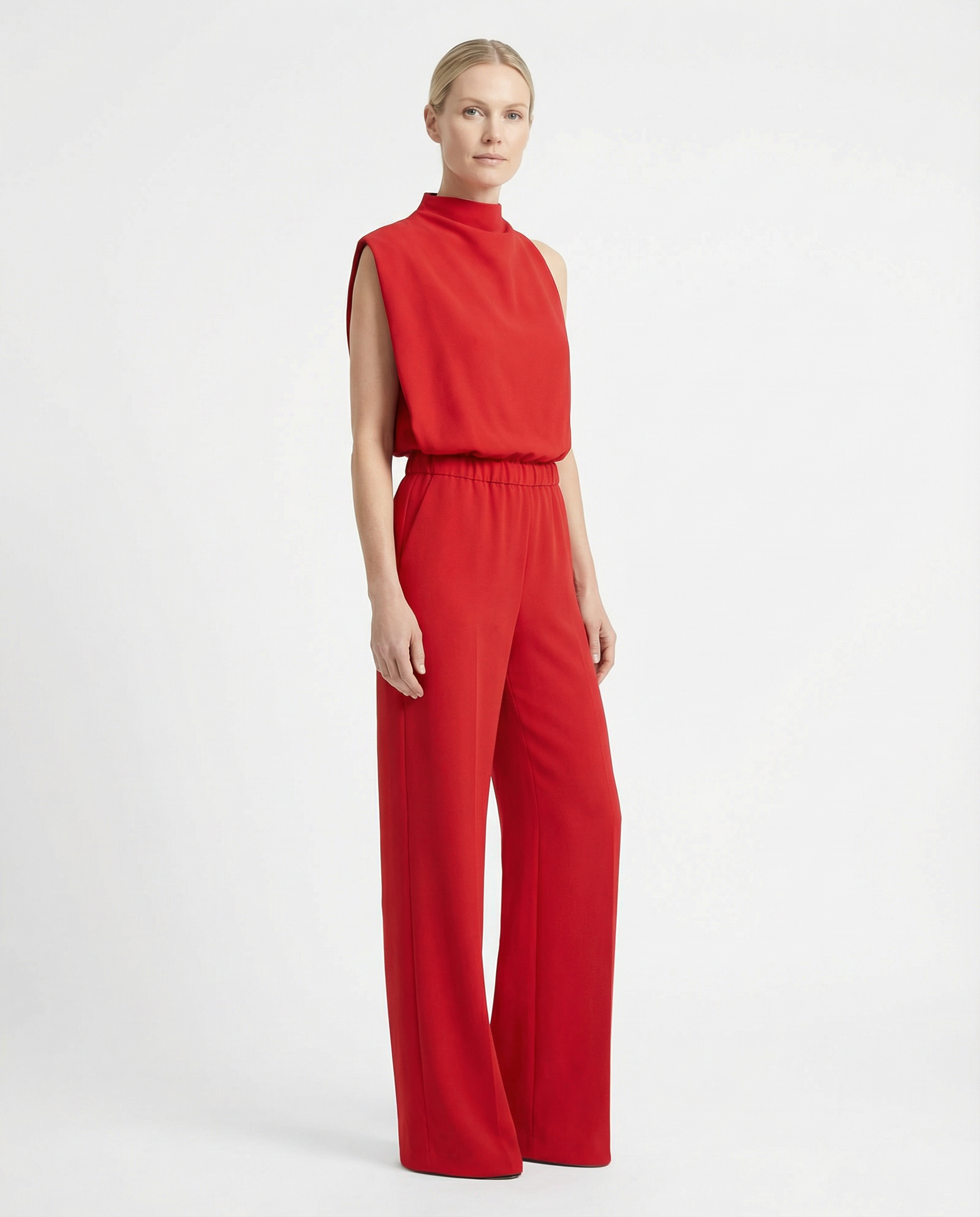 Jumpsuit Women Halter Neck Sleeveless Elegant Wide Leg
