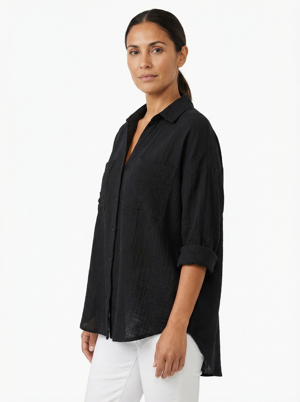 Blouse Women Front Button Closure Casual Fit
