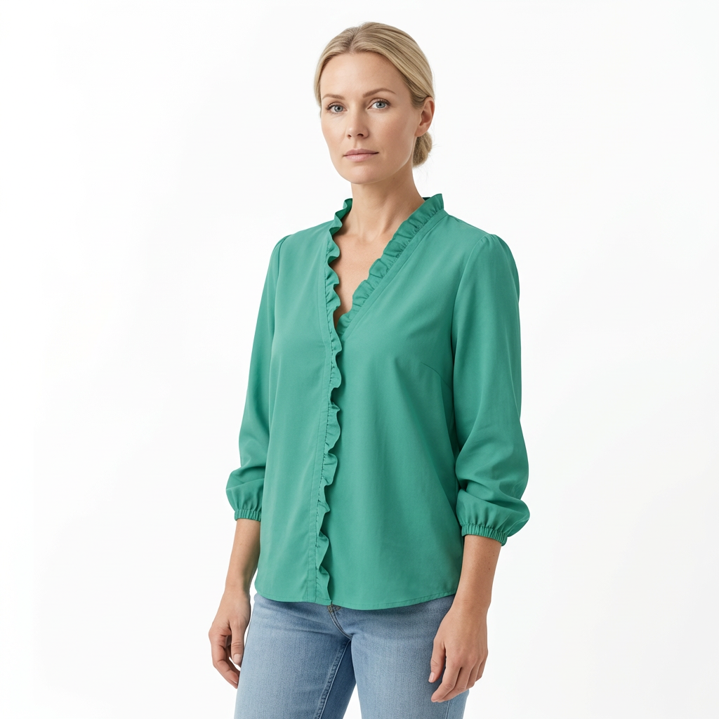 Blouse for Women with Elegant Ruches & Relaxed Cut