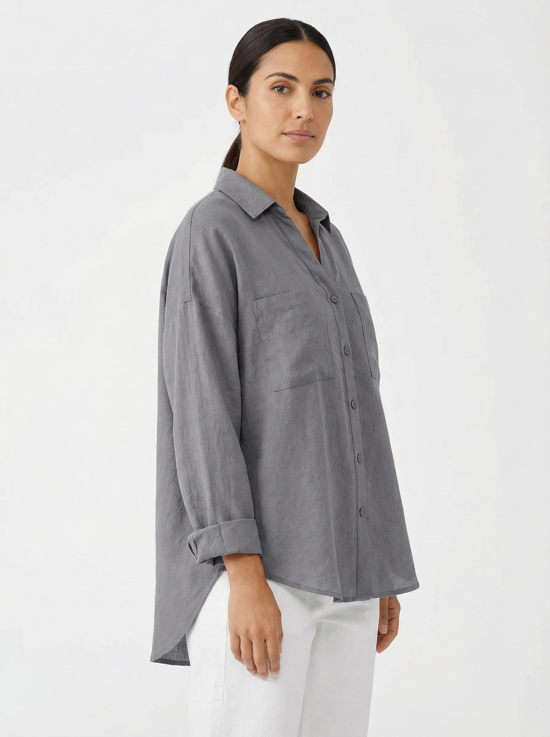 Blouse Women Front Button Closure Casual Fit