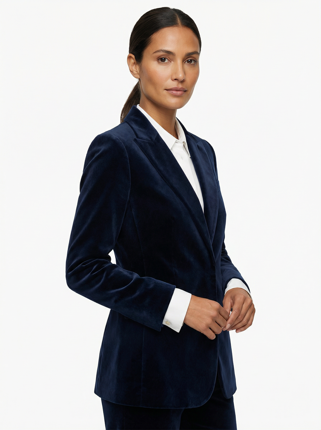 Blazer Women Tailored Fit Classic Lapel Gold Button Details