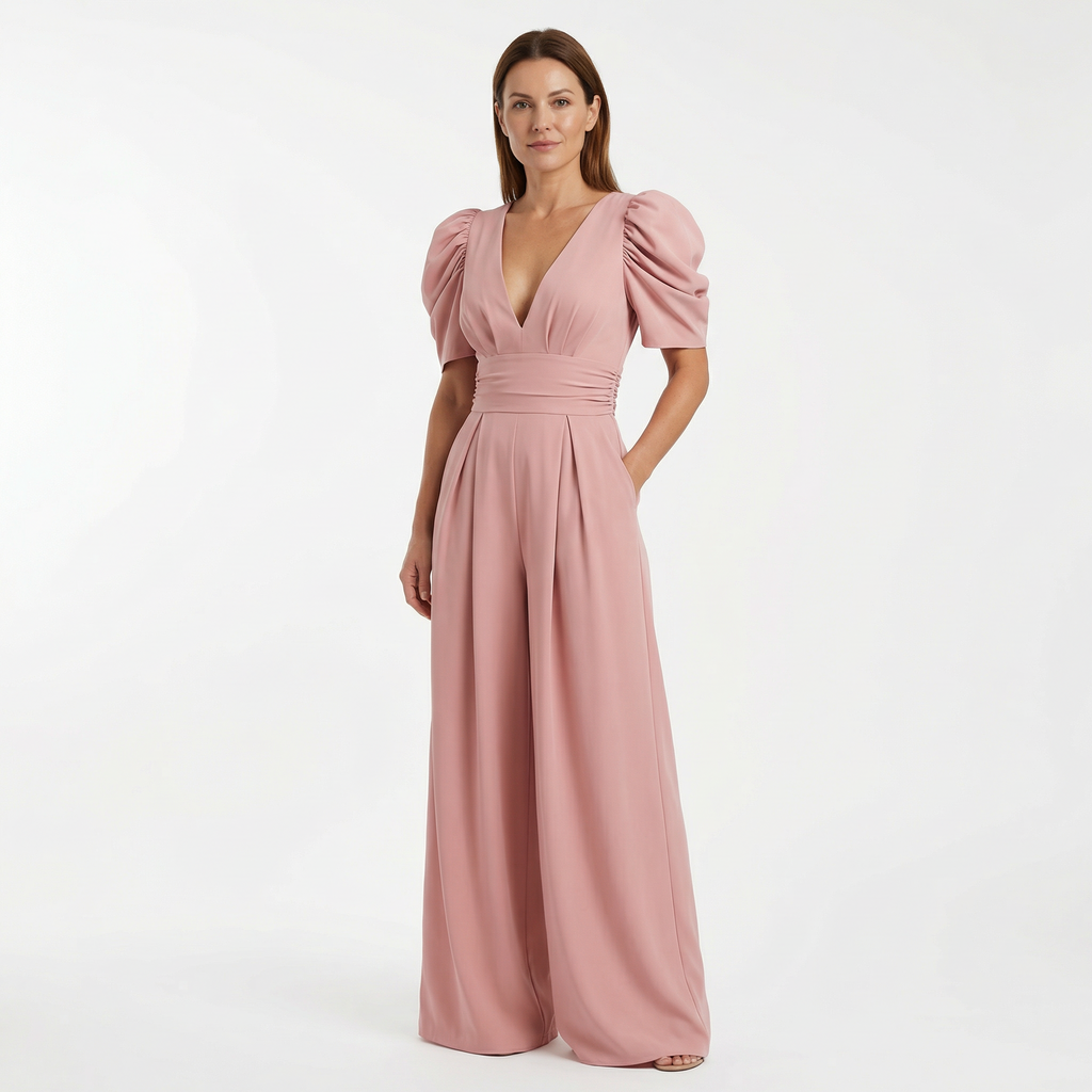 Jumpsuit Women Elegant Long Cut Tailored Design