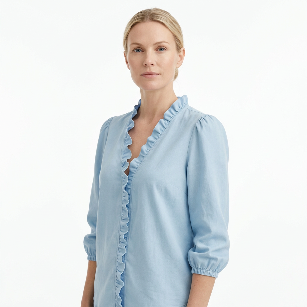 Blouse for Women with Elegant Ruches & Relaxed Cut