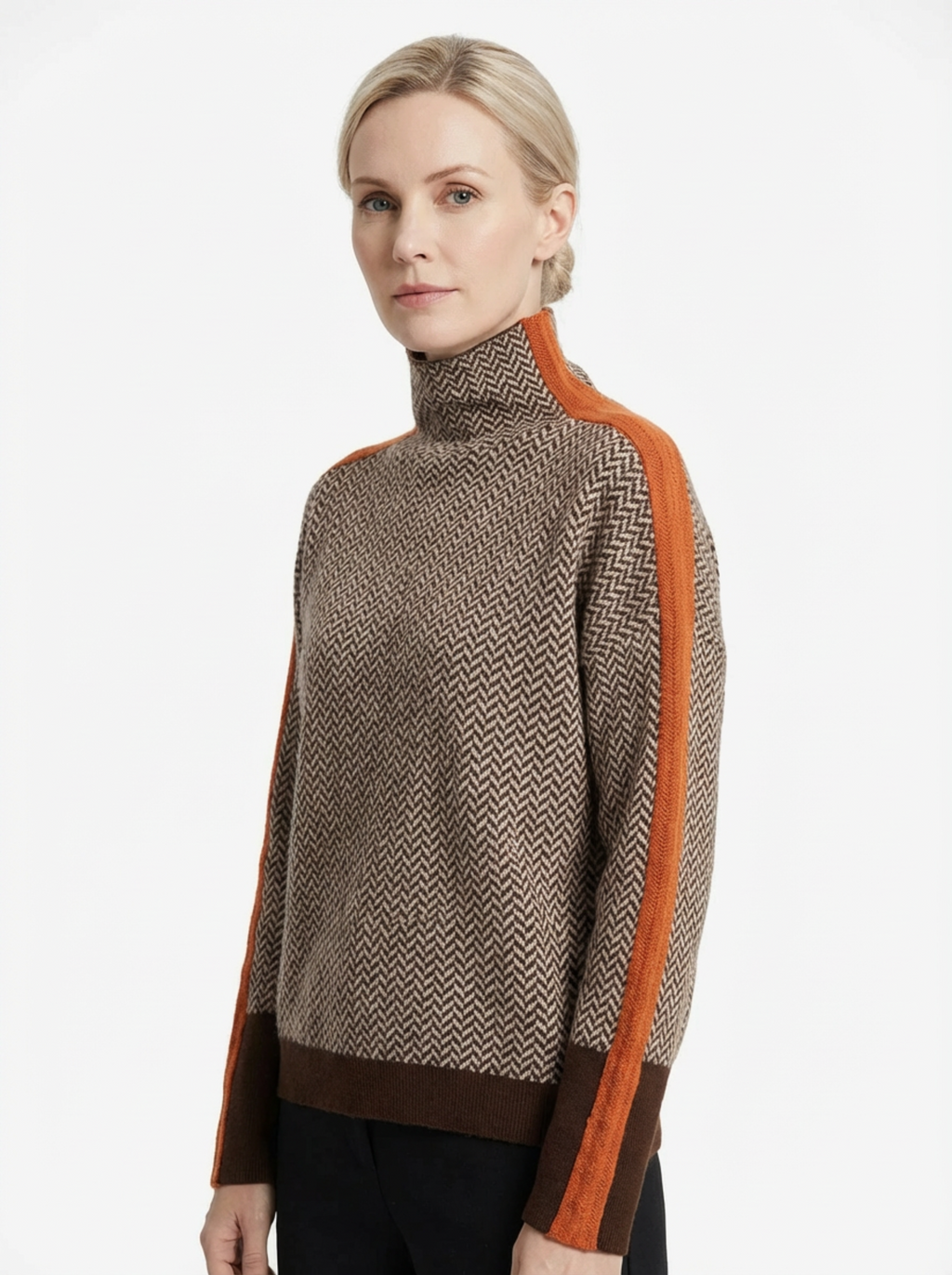 Turtleneck Sweater Women Ribbed Neck Regular Fit