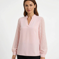 Top Women V‑Neck Smooth Draped Silhouette