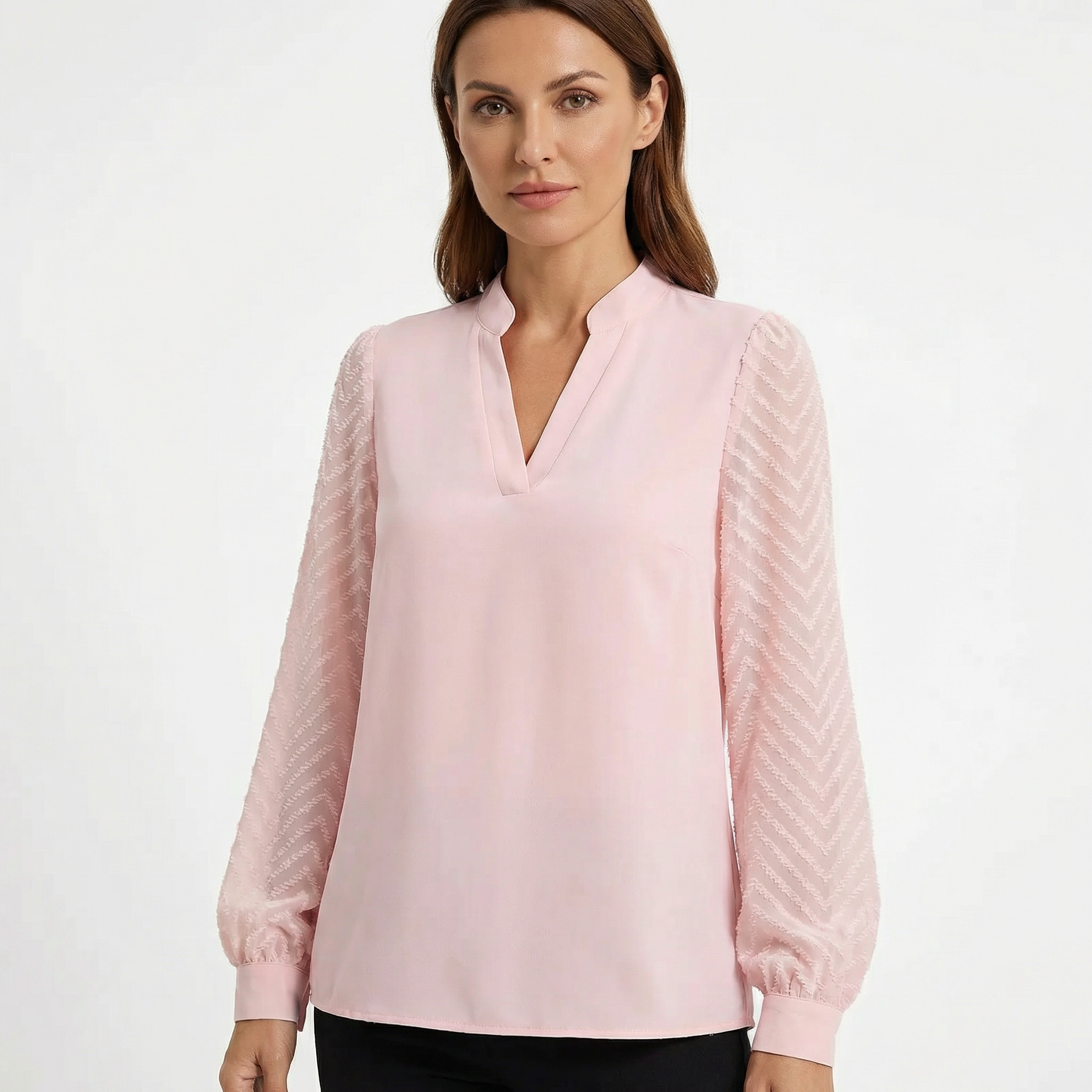 Top Women V‑Neck Smooth Draped Silhouette