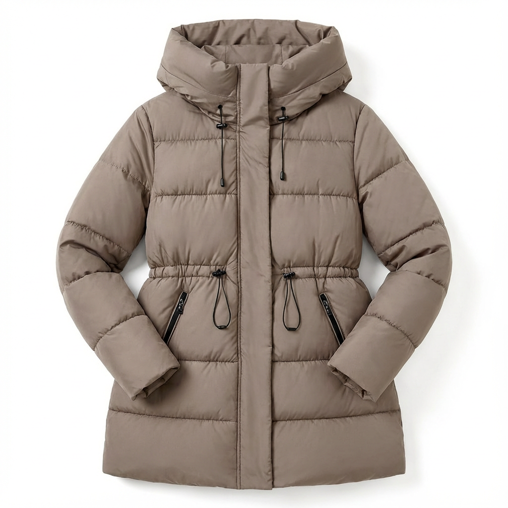 Winter Jacket Women Long Single-Breasted Padded Outerwear