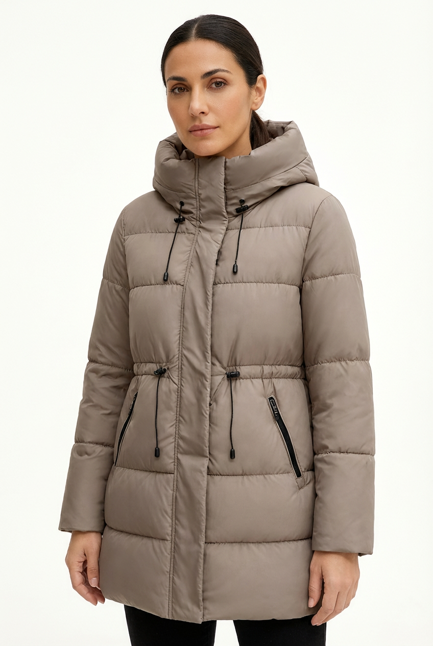 Winter Jacket Women Long Single-Breasted Padded Outerwear