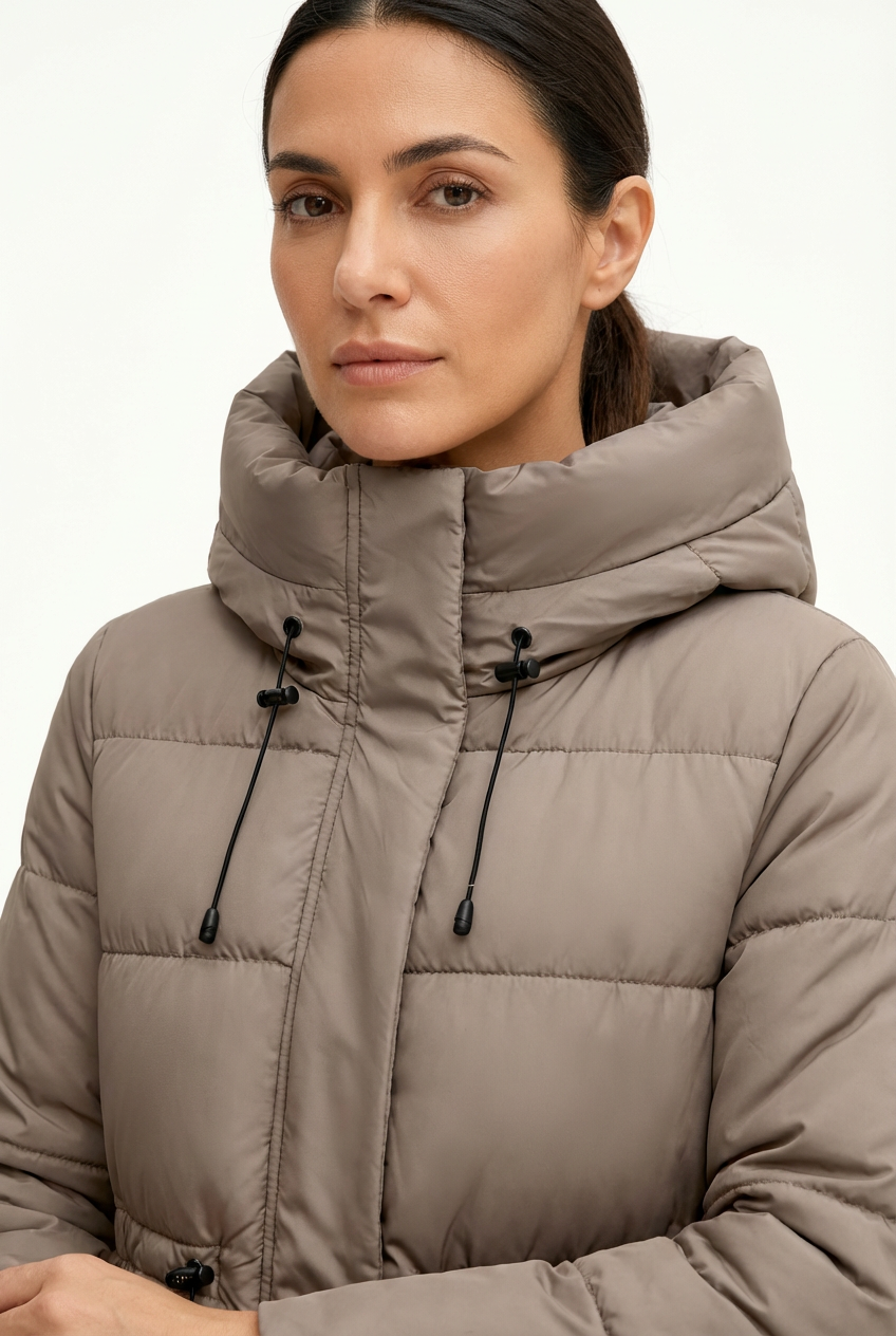 Winter Jacket Women Long Single-Breasted Padded Outerwear