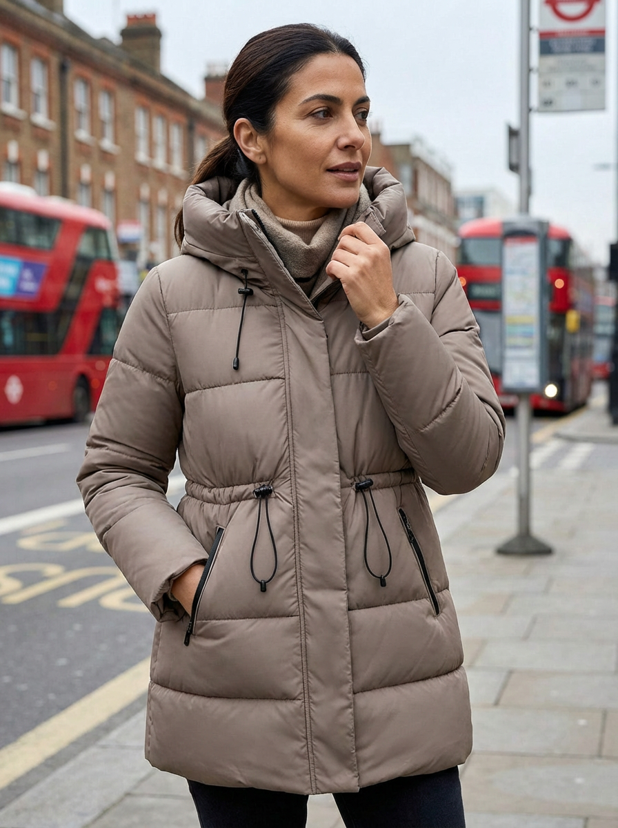 Winter Jacket Women Long Single-Breasted Padded Outerwear