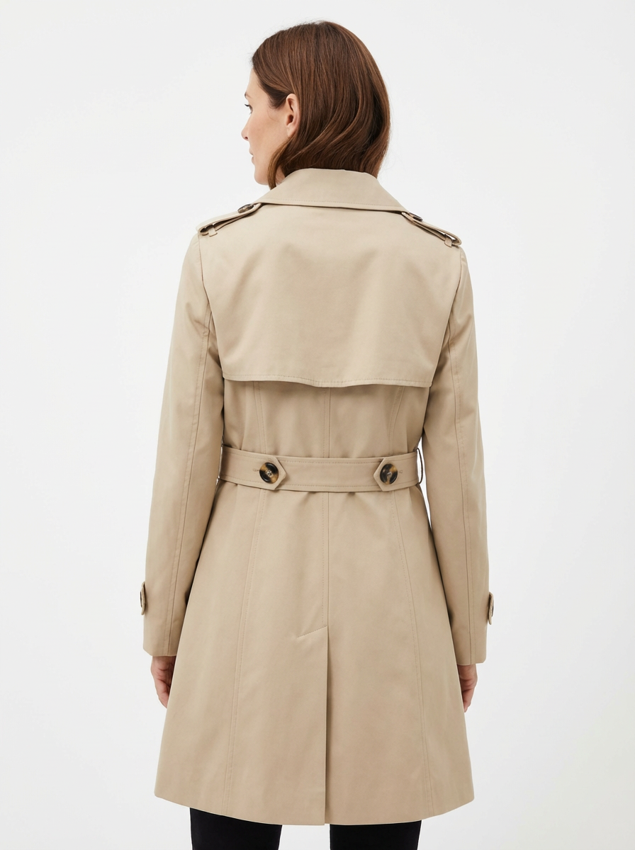 Overcoat Women Open Collar Relaxed Fit Trench‑Inspired