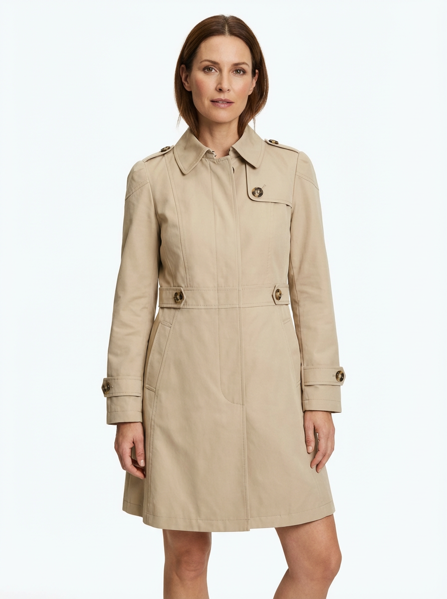 Overcoat Women Open Collar Relaxed Fit Trench‑Inspired