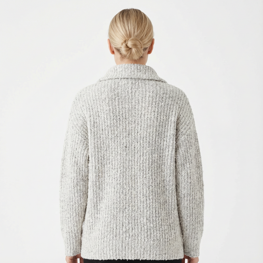 Sweater Women Half-Zip Neck Long Sleeve