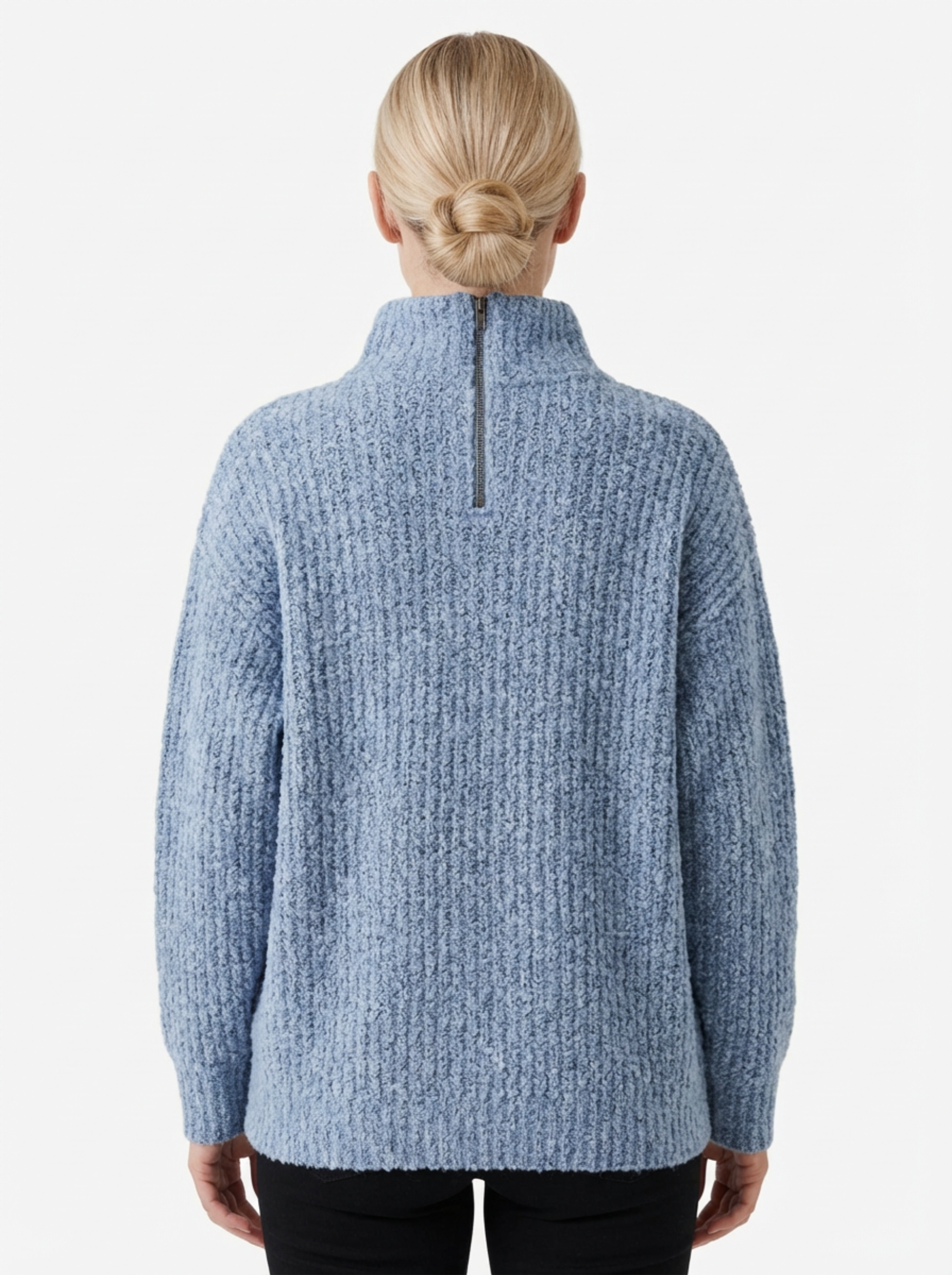 Sweater Women Half-Zip Neck Long Sleeve