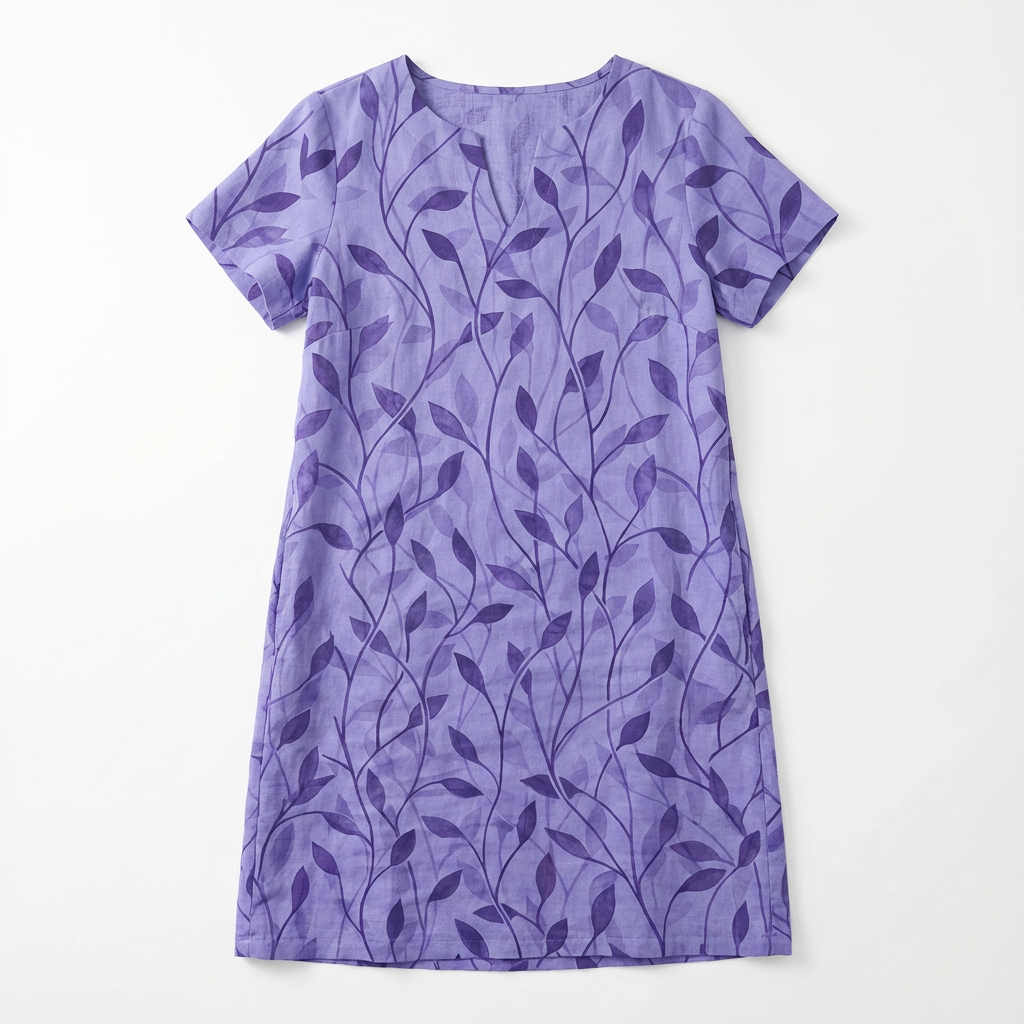 Summer Dress Women V-Neck Short Sleeve A-Line