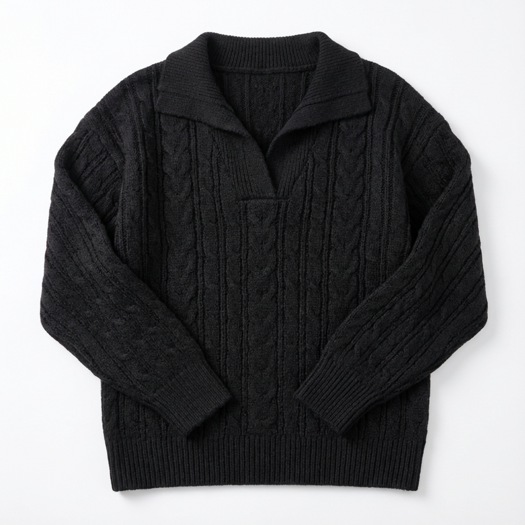 Sweater Women Half-Zip Neck Long Sleeve