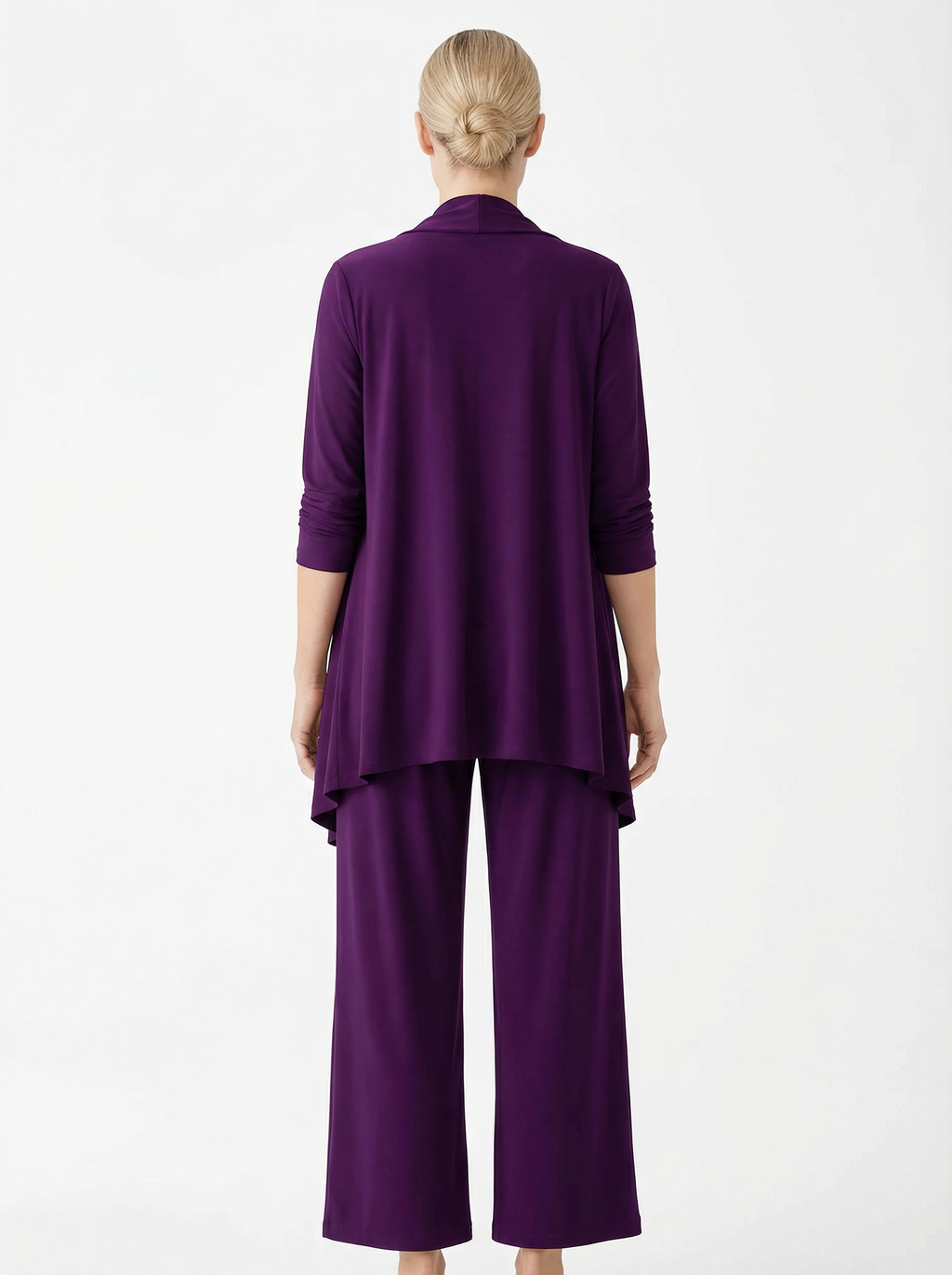 Three‑Piece Pantsuit Women Relaxed Fit Jacket Top & Trousers