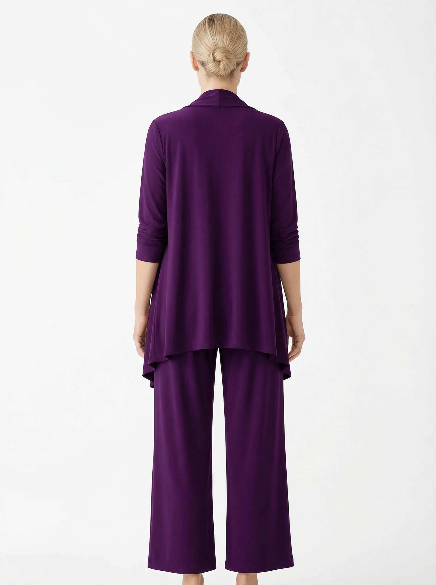Three‑Piece Pantsuit Women Relaxed Fit Jacket Top & Trousers