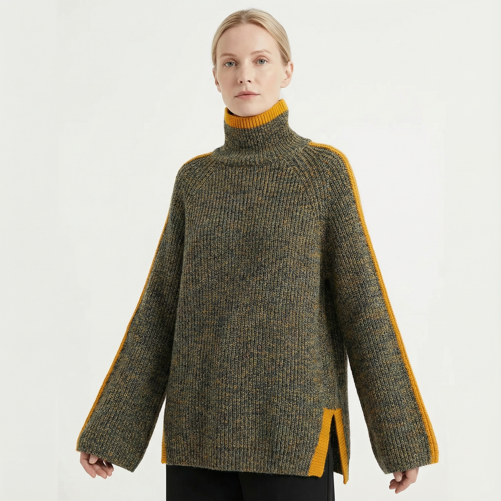 Sweater Women Knitted Winter Crew Neck