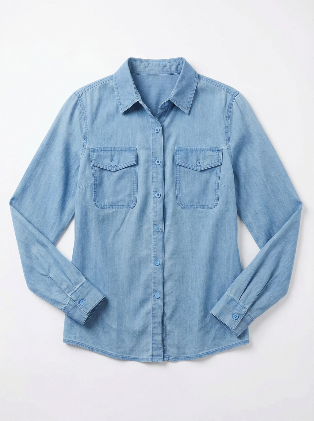 Women’s Button-Down Shirt with Classic Collar & Long Sleeves