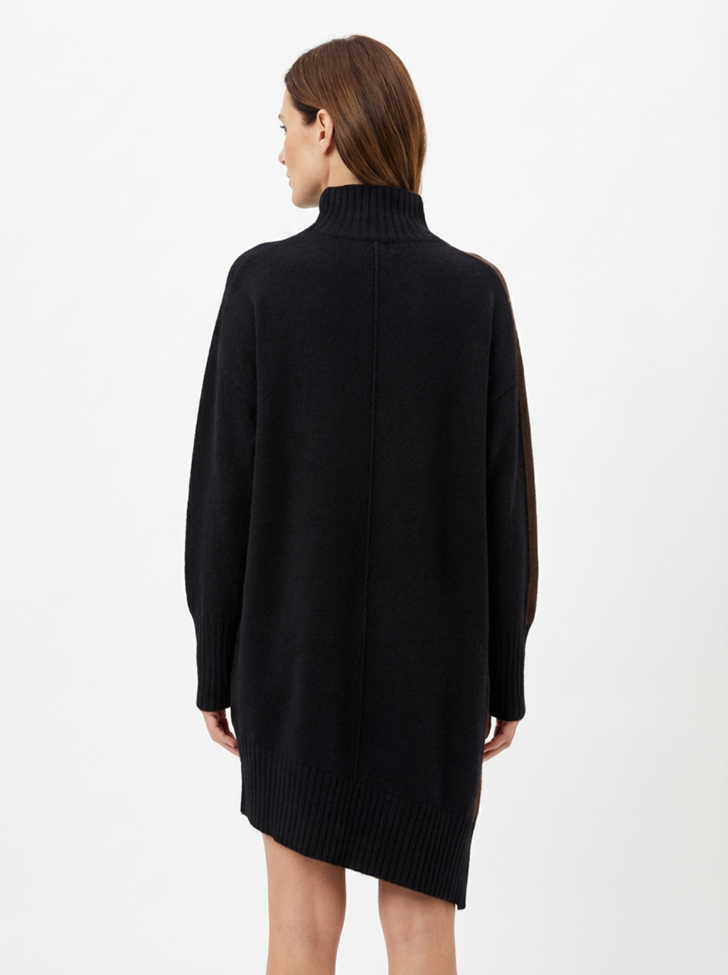 Dress Women Oversized High Mock‑Neck Relaxed Fit