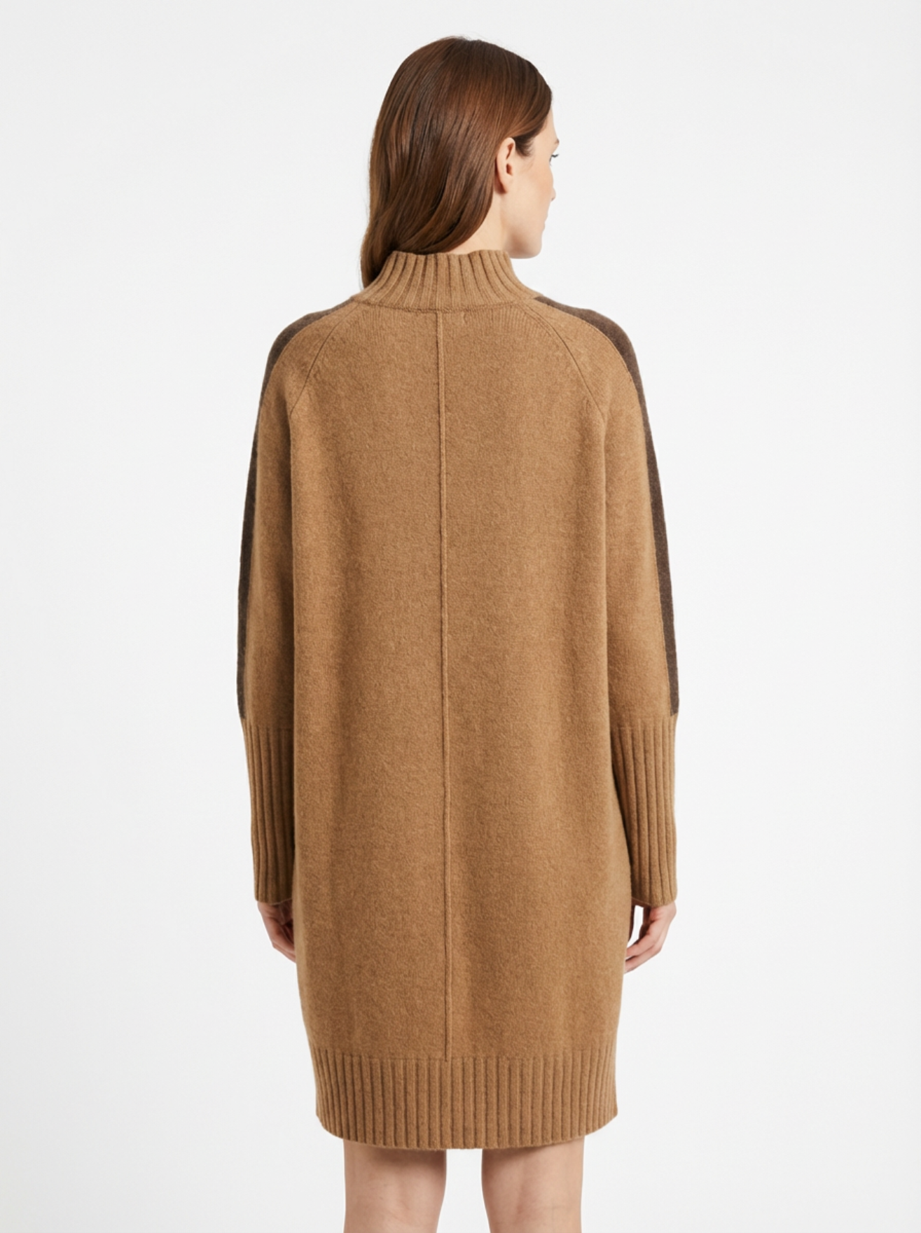 Dress Women Oversized High Mock‑Neck Relaxed Fit