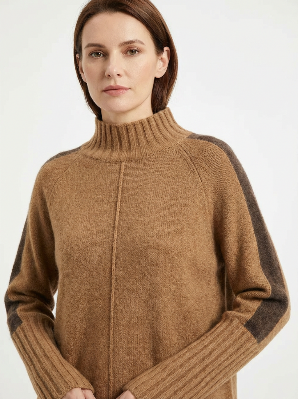 Dress Women Oversized High Mock‑Neck Relaxed Fit