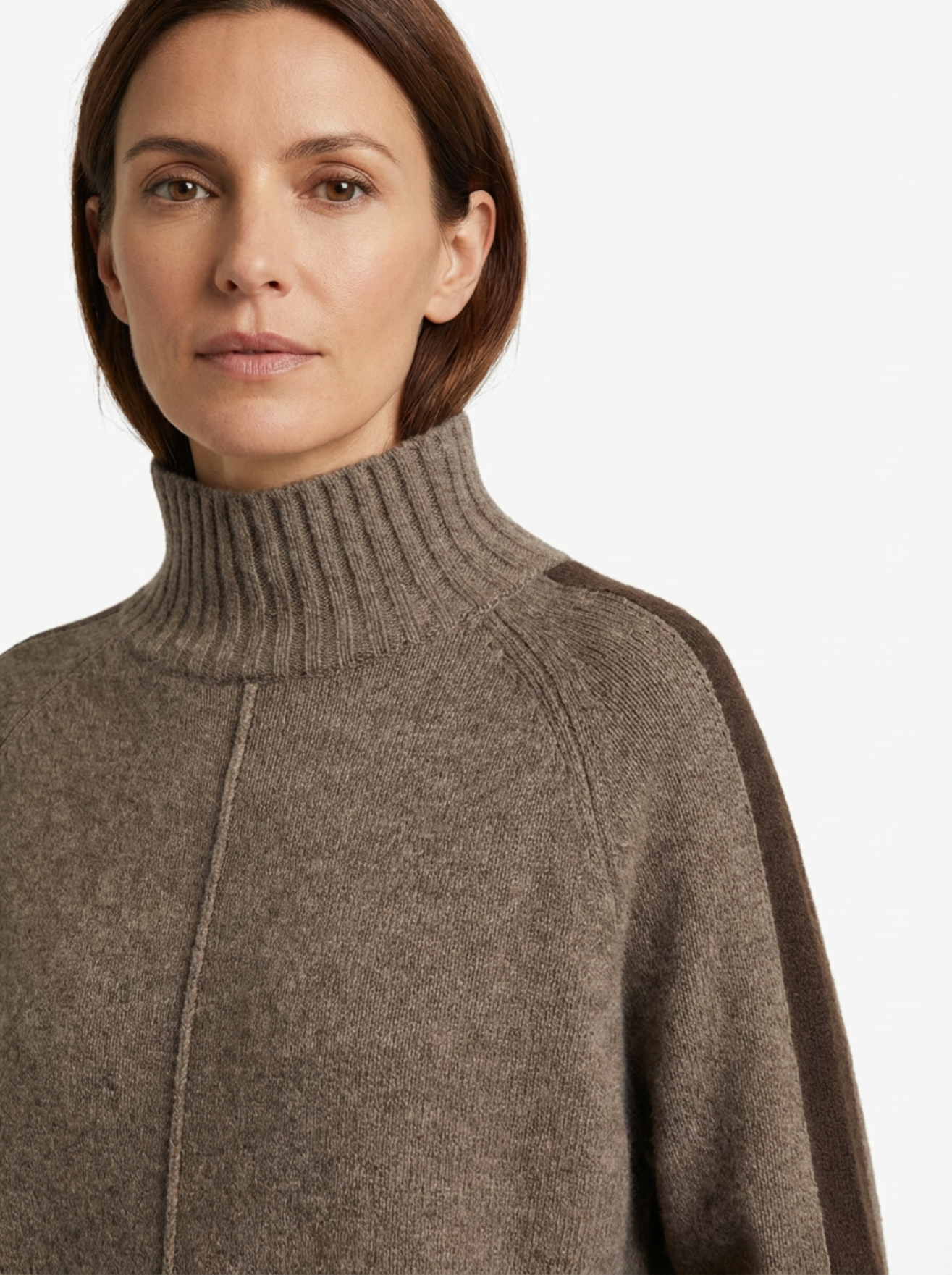 Dress Women Oversized High Mock‑Neck Relaxed Fit