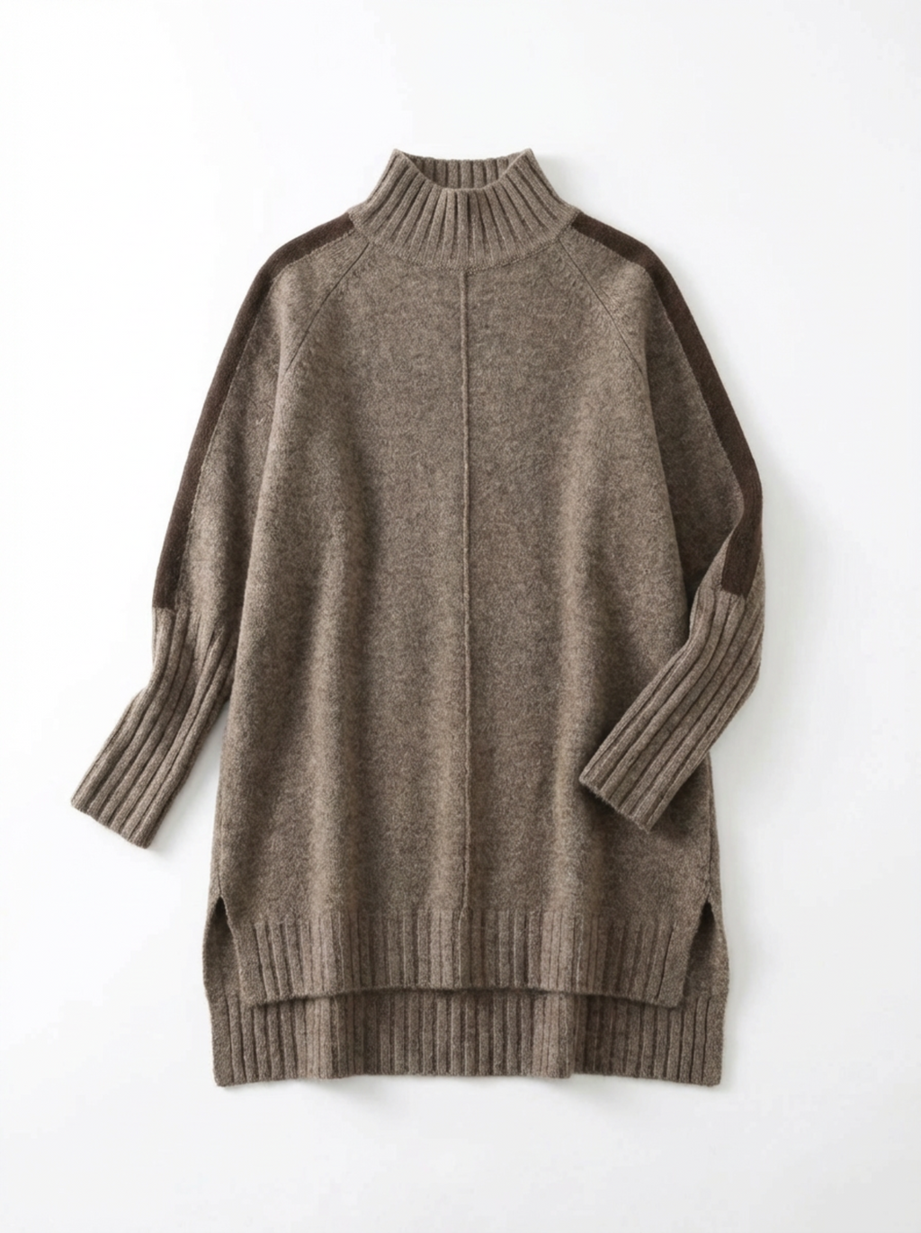 Dress Women Oversized High Mock‑Neck Relaxed Fit