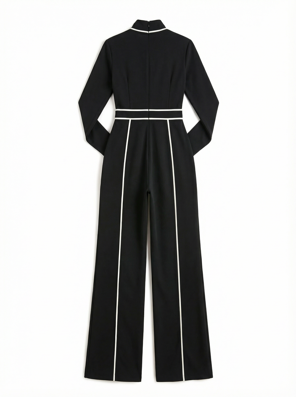 Two-Piece Turtleneck Top and Wide-Leg Pants Set Women Belted Waist