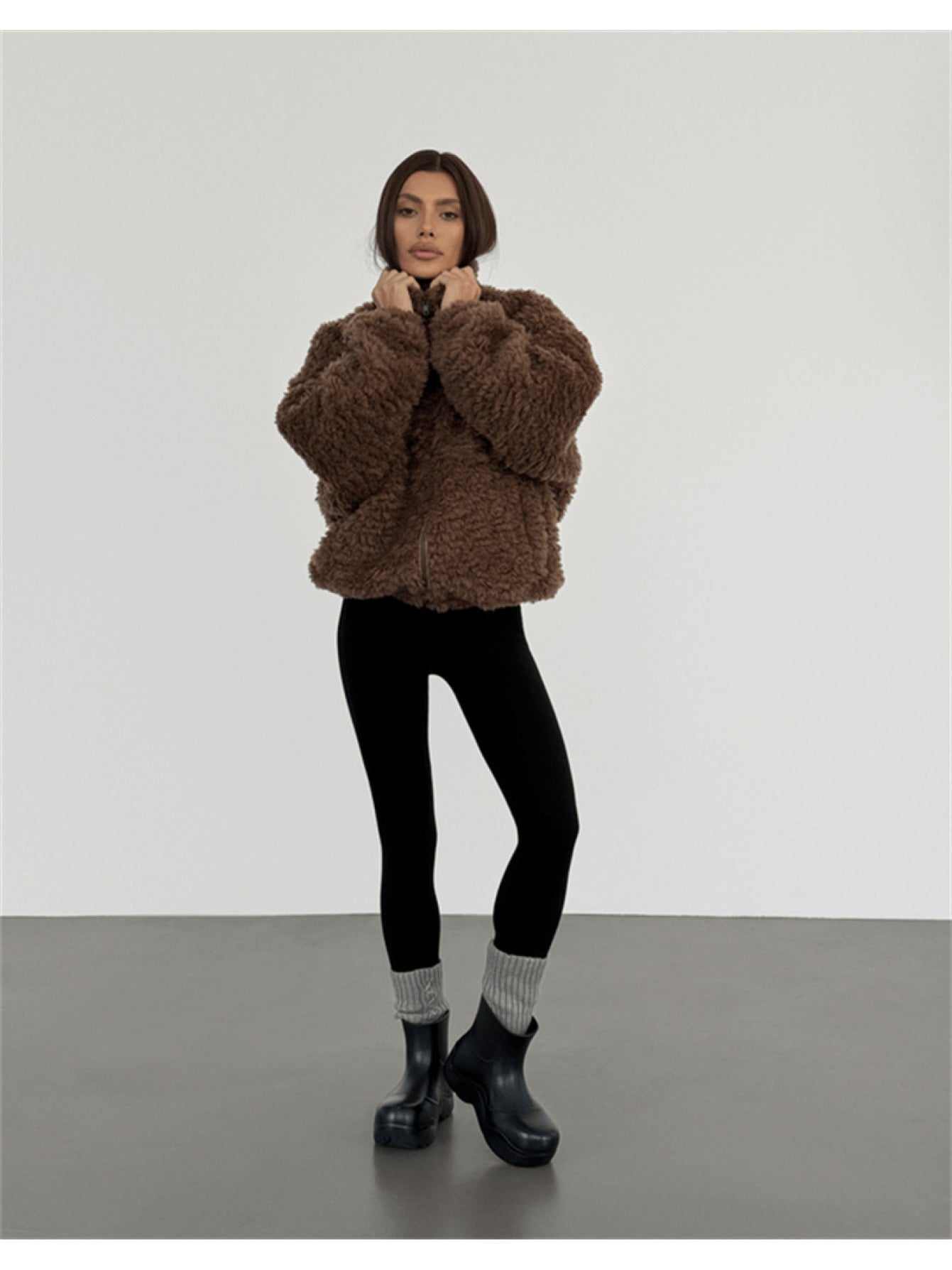 Jacket Women Oversized High-Collar Outerwear