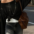 Sweater Women Loose Fit Crew Neck Textured Design