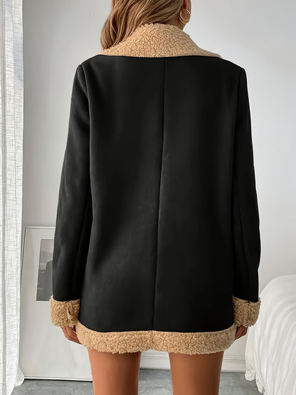 Coat Women’s Tailored Sherpa Collar with Contrast Trims
