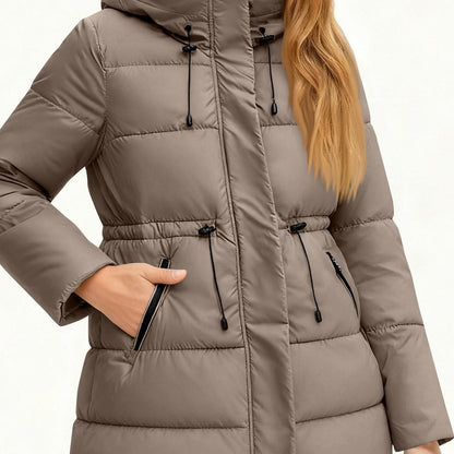 Winter Jacket Women Long Single-Breasted Padded Outerwear