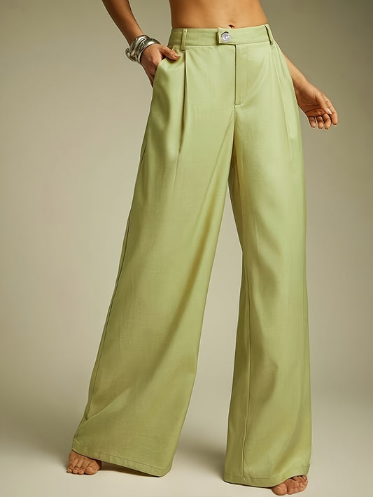 Pants Women Wide-Leg High-Rise Pleated Fit