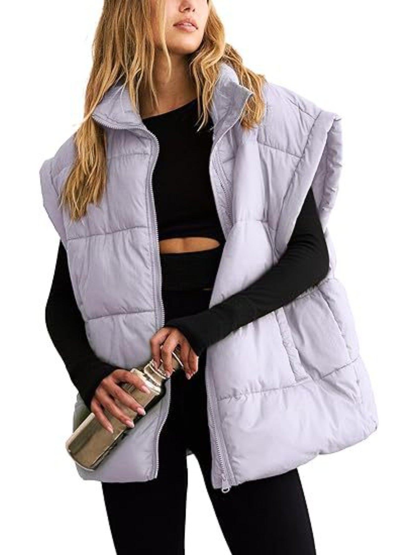 Vest Women Sleeveless Puffer Vest with High Collar