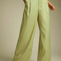 Pants Women Wide-Leg High-Rise Pleated Fit