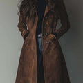 Coat Women Tailored Mid-Length Outerwear Trench Coat