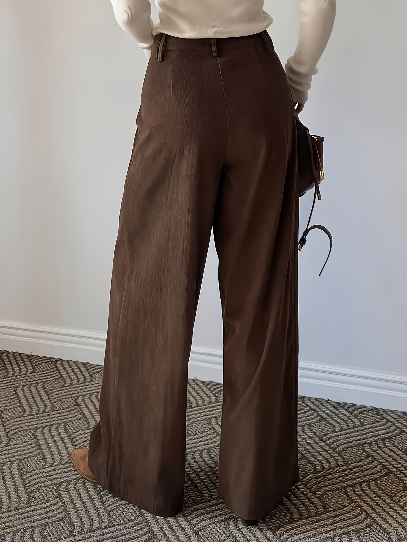 Trousers Women High-Waisted Pleated Wide-Leg Style