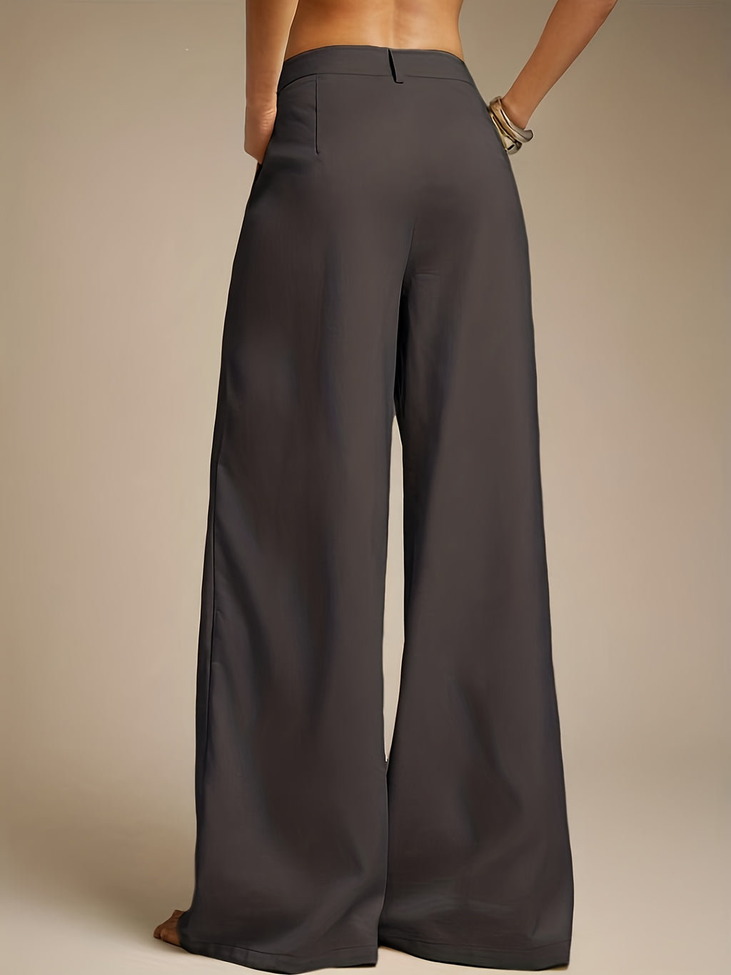 Pants Women Wide-Leg High-Rise Pleated Fit